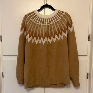 French Connection Tan and White Patterned Sweater